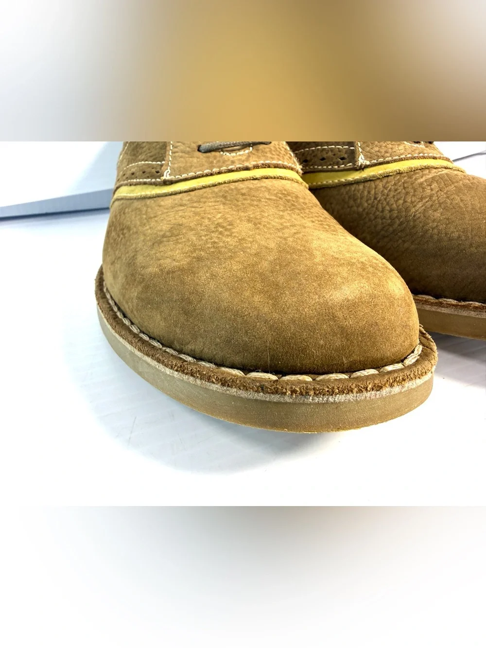Original Penguin Tan  Suede Oxfords with Golden Trim